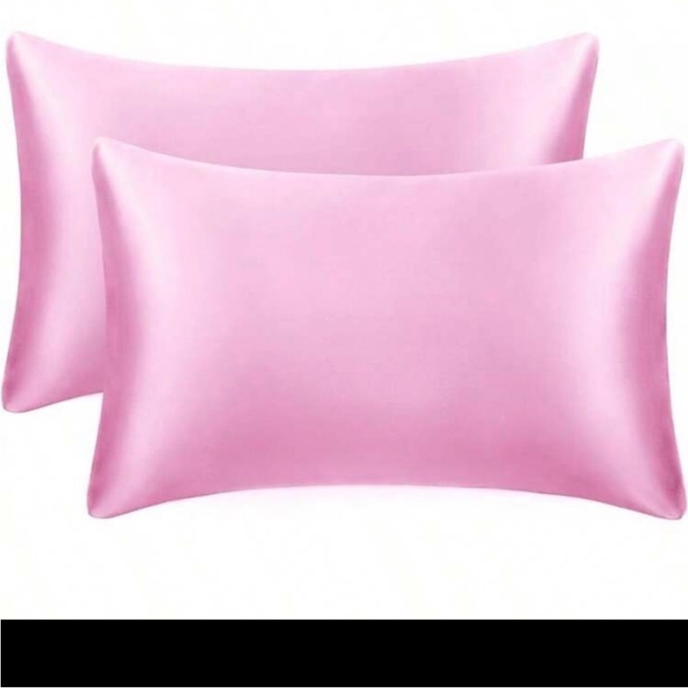 Pink Satin Queen Pillowcases Set of 2